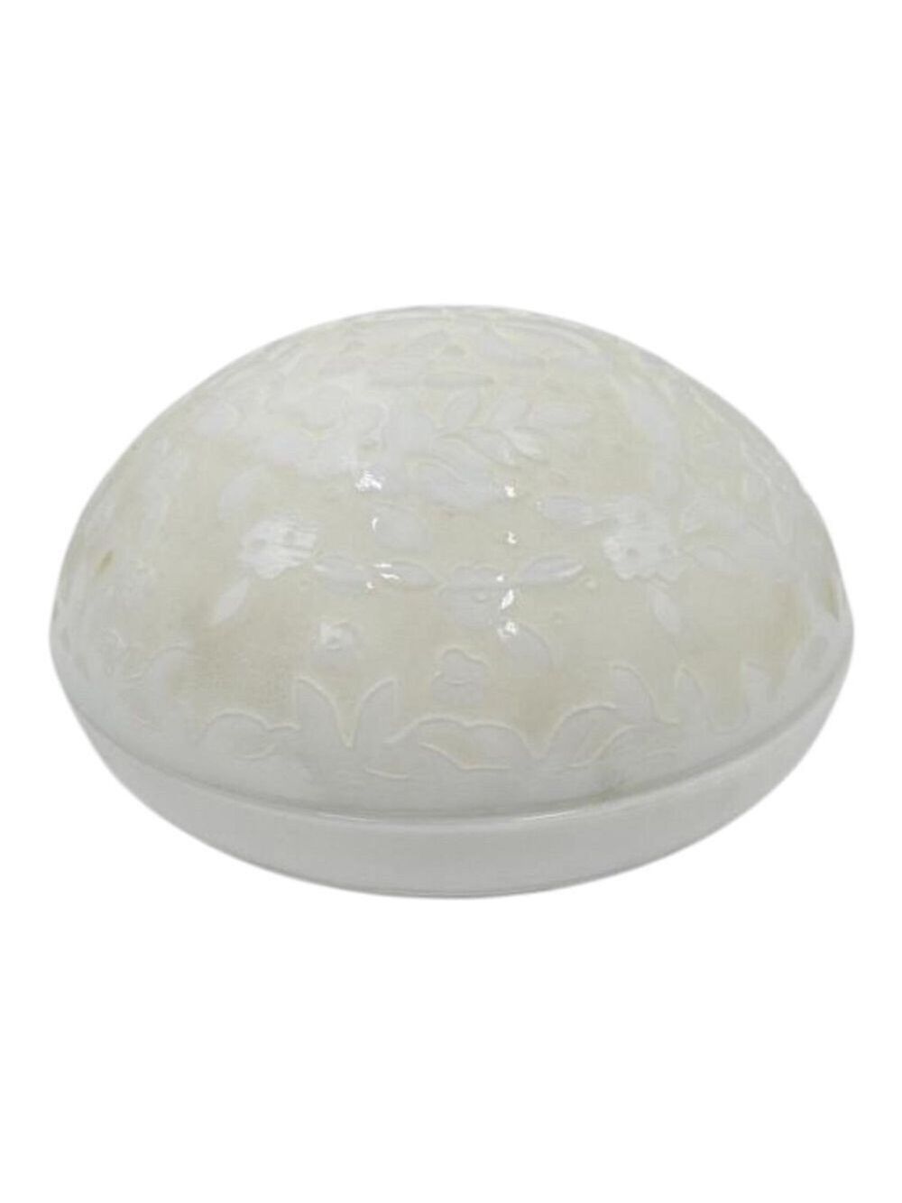 Oneida Vintage Acid Cut Milk Glass Powder Case Trinket Box